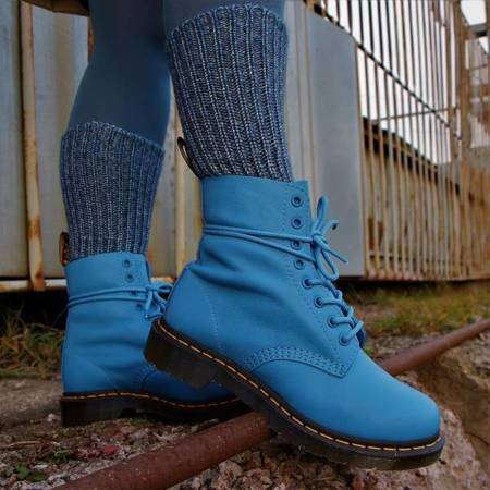 Giày Dr.Martens 1460 Women's Pascal Virginia Leather 'Blue' 26902416 - Ảnh 4