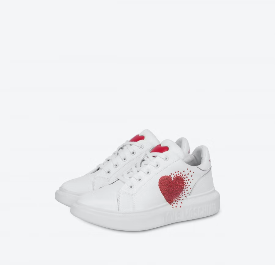 Giày Love Moschino Exploding Heart Nappa 'White' JA15154G1EIA0100 - Ảnh 2