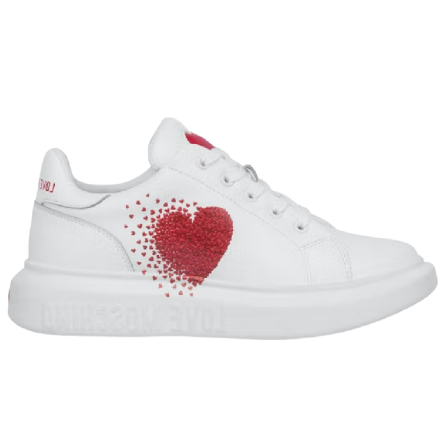 Giày Love Moschino Exploding Heart Nappa 'White' JA15154G1EIA0100