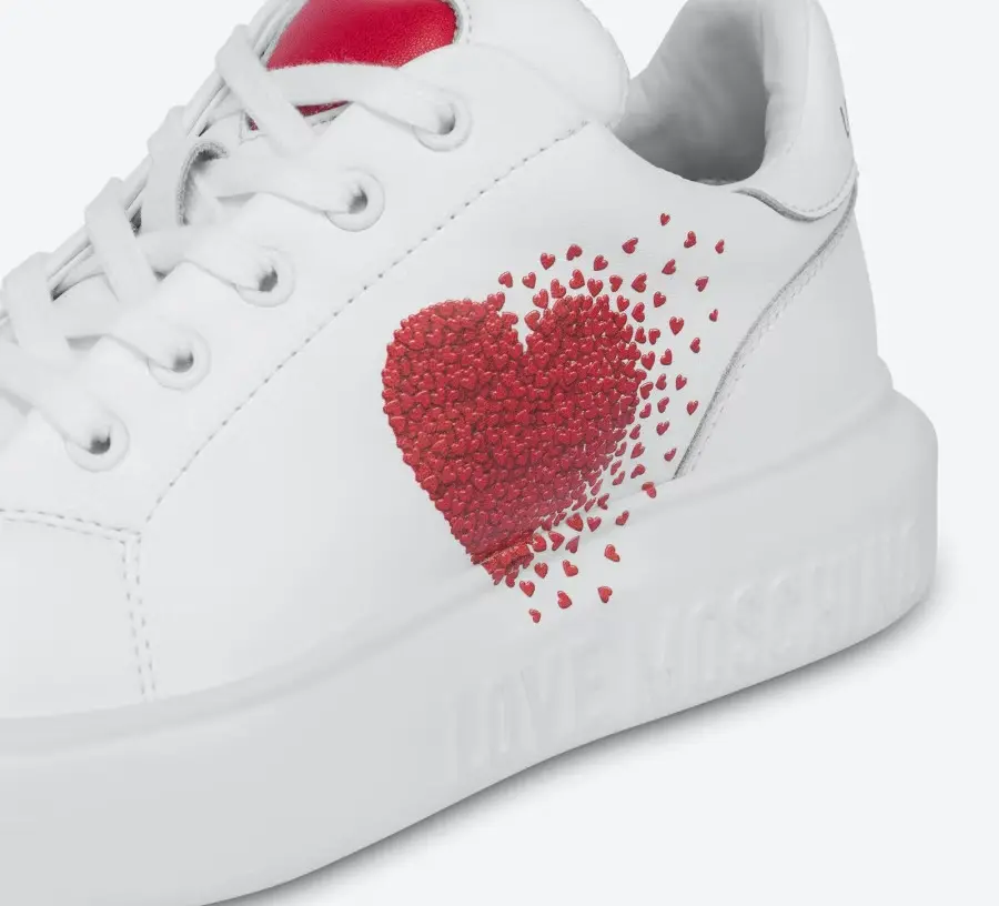 Giày Love Moschino Exploding Heart Nappa 'White' JA15154G1EIA0100 - Ảnh 4