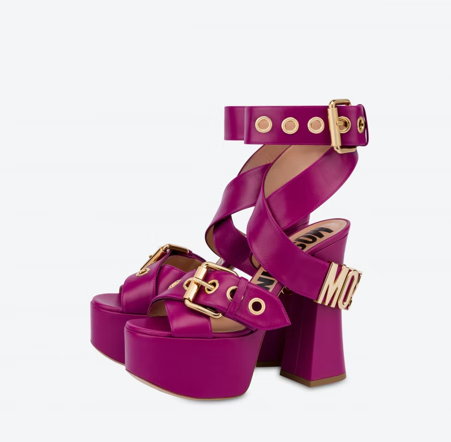 Giày Cao Gót Moschino Belt Platform 'Purple' MA1603EC1EMF0653 - Ảnh 3