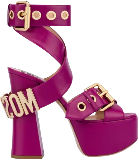 Giày Cao Gót Moschino Belt Platform 'Purple' MA1603EC1EMF0653