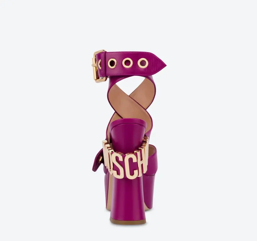 Alternative view of Giày Cao Gót Moschino Belt Platform 'Purple' MA1603EC1EMF0653