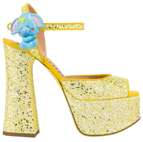 Giày Cao Gót Moschino High Glitter Platform 'Yellow' MA1611EC0EMJN400