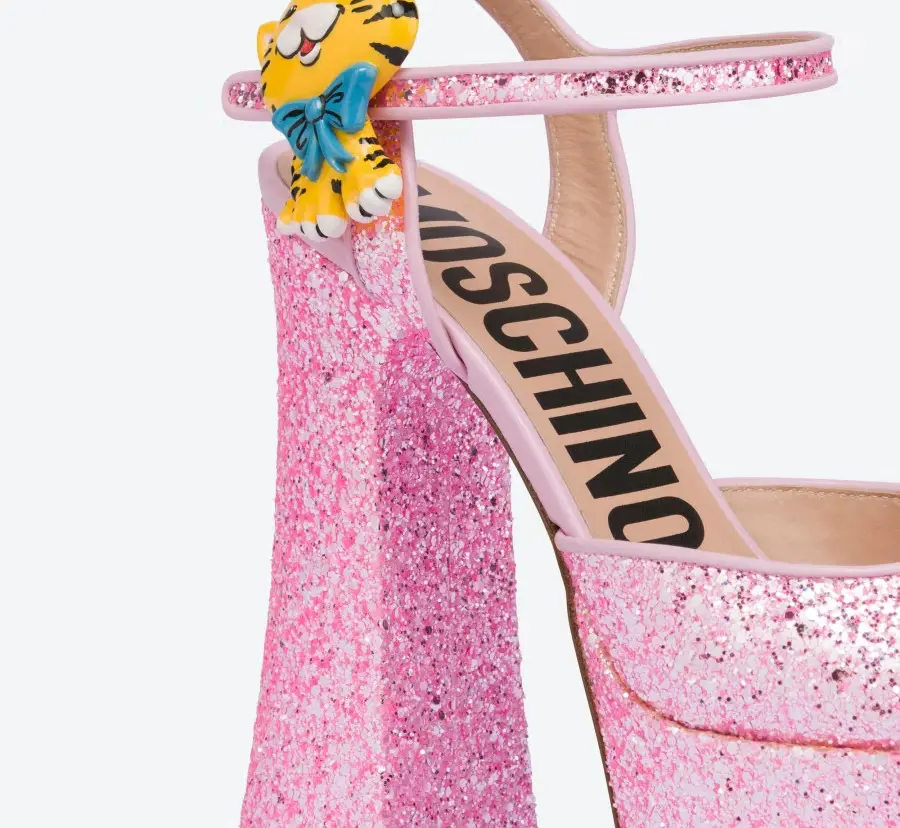 Giày Cao Gót Moschino High Glitter Platform 'Pink' MA1611EC0EMJN600 - Ảnh 5