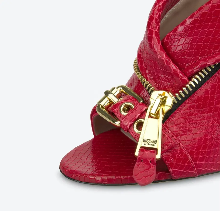 Giày Cao Gót Moschino Biker Slingback 'Red' MA1612AC1EMI5500 - Ảnh 3