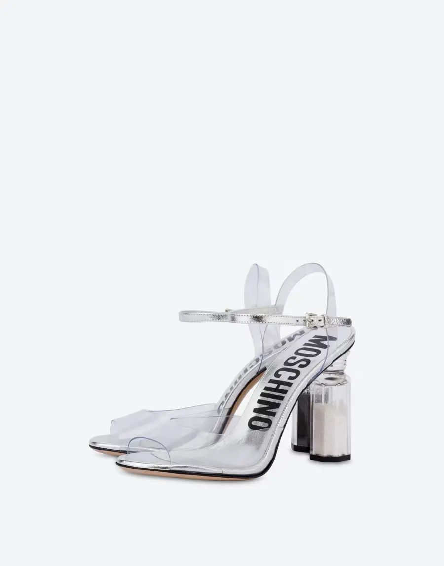 Giày Cao Gót Moschino Pvc Salt Pepper 'Trasparent' MA1619AC1EMX199B - Ảnh 3