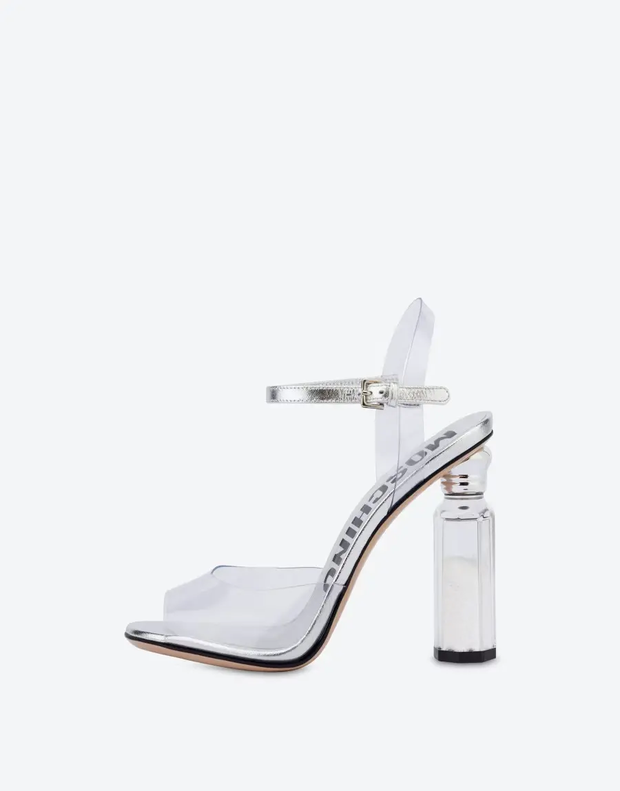 Giày Cao Gót Moschino Pvc Salt Pepper 'Trasparent' MA1619AC1EMX199B - Ảnh 4