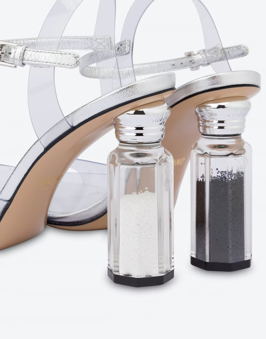 Giày Cao Gót Moschino Pvc Salt Pepper 'Trasparent' MA1619AC1EMX199B - Ảnh 2