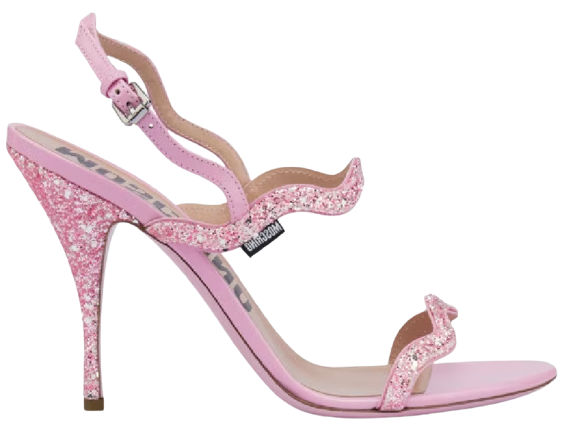 Giày Cao Gót Moschino Ric Rac High-heeled Glitter 'Pink' MA1656AC0EMJV600