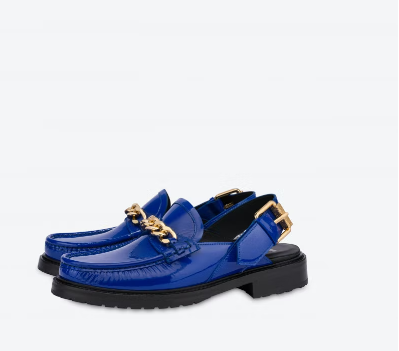 Giày Moschino Metal Chain Patent 'Electric Blue' MB10123J0EGK0705 - Ảnh 3