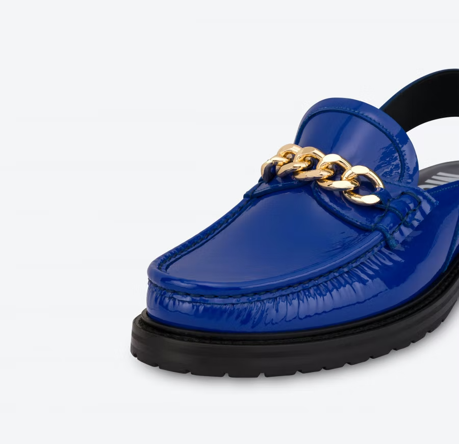 Giày Moschino Metal Chain Patent 'Electric Blue' MB10123J0EGK0705 - Ảnh 2