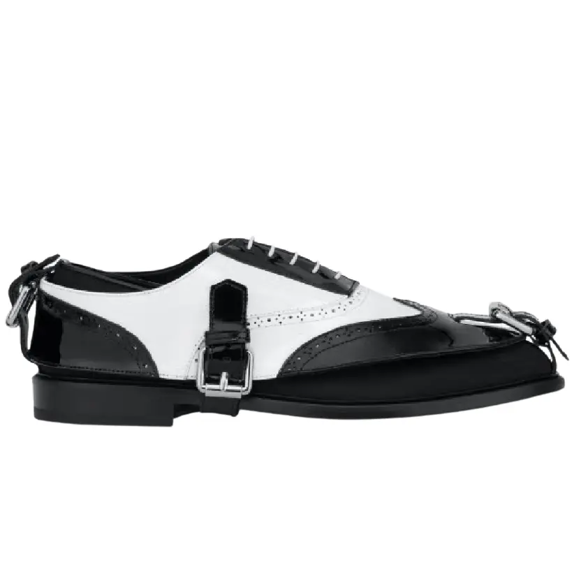 Giày Moschino Brogue Open Oxford With Gaiters 'Black' MB10223C0EGK200A