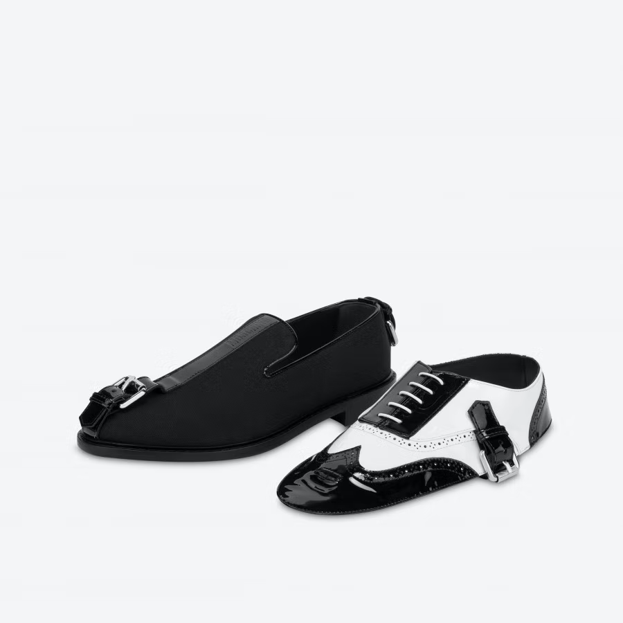 Giày Moschino Brogue Open Oxford With Gaiters 'Black' MB10223C0EGK200A - Ảnh 2