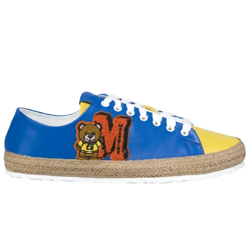 Giày Moschino Varsity Teddy Bear Calfskin 'Bluette' MB10313G0EGA140A