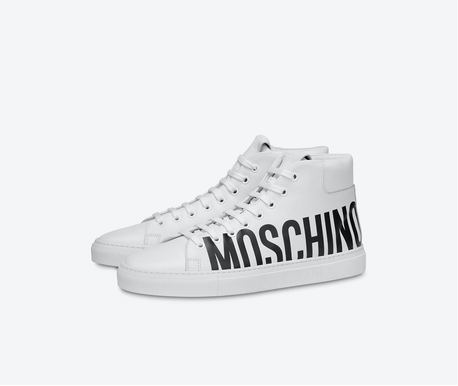 Giày Moschino Leather High With Logo 'White' MB15052G08GA0100 - Ảnh 2