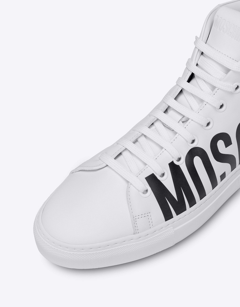 Giày Moschino Leather High With Logo 'White' MB15052G08GA0100 - Ảnh 3