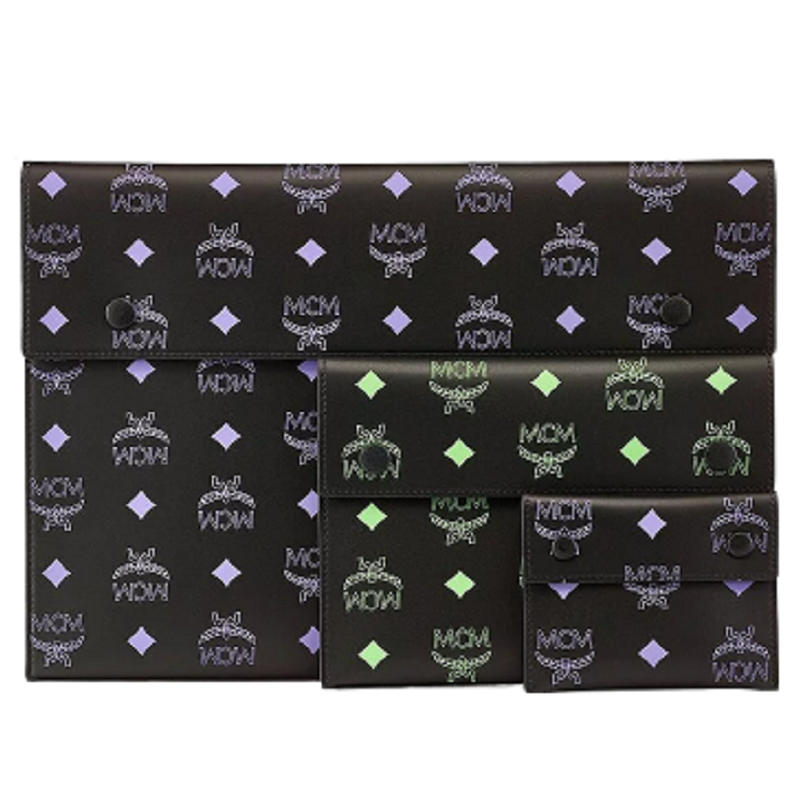 Túi MCM Pouch Trio in Color Splash Logo Leather MXZBASX04U6001