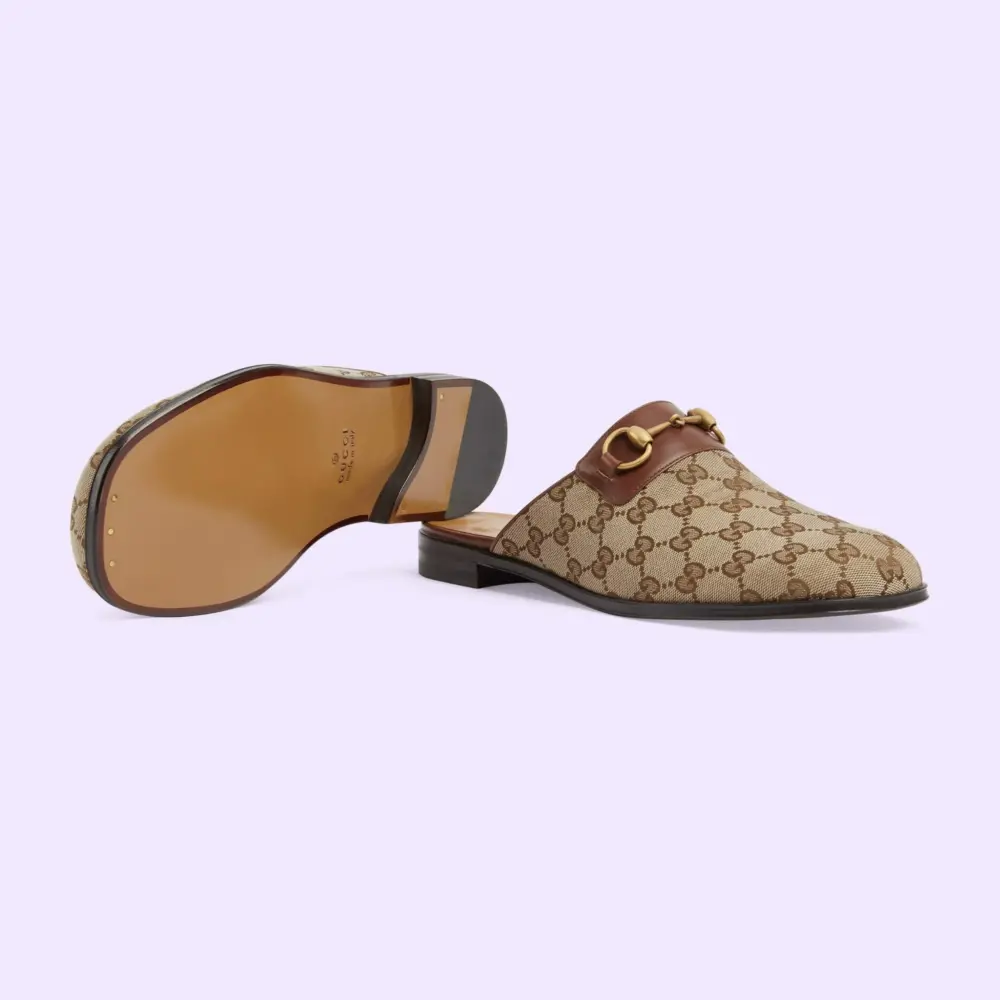 Alternative view of Dép Gucci GG Horsebit Slipper 'Ebony' 719749-FAA0U-9768