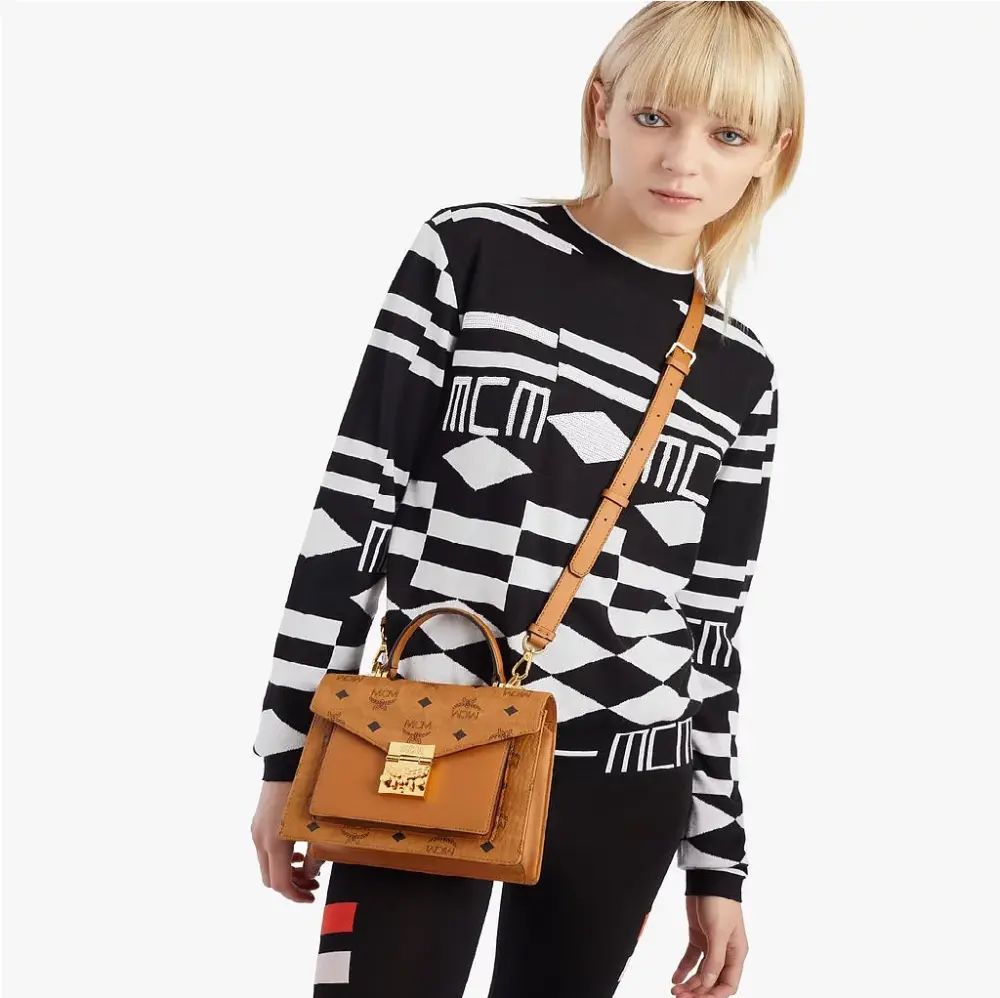 Túi MCM Patricia Satchel In Visetos 'Cognac' MWEAAPA02CO001 - Ảnh 4