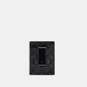 Alternative view of Ví Coach Money Clip Card Case Signature 'Black' CA552-CHR