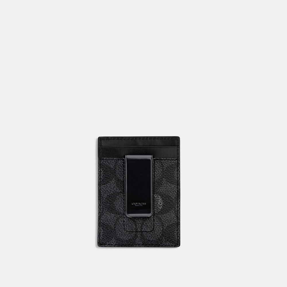 Ví Coach Money Clip Card Case Signature 'Black' CA552-CHR - Ảnh 2