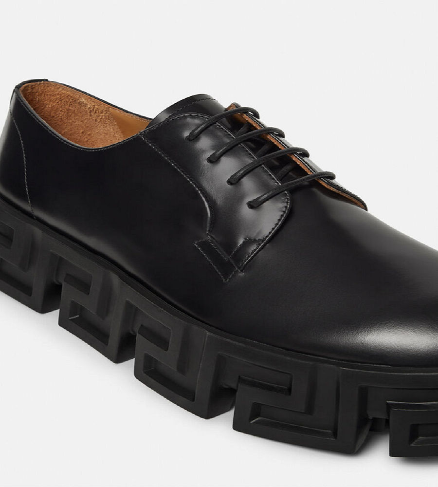 Giày Versace Greca Labyrinth Lace Up Black 1000771-D9VAC-1B000 - Ảnh 4