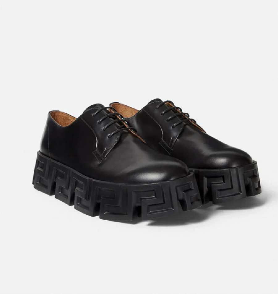 Giày Versace Greca Labyrinth Lace Up Black 1000771-D9VAC-1B000 - Ảnh 3