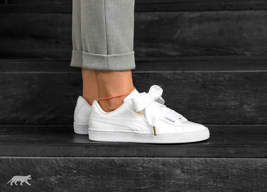 Alternative view of Giày Puma Basket Heart Patent Leather 'White' 363073-02