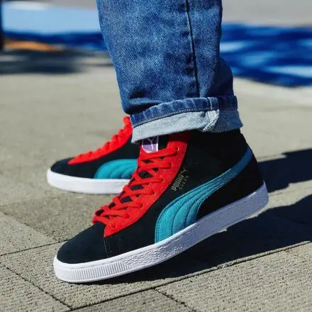 Alternative view of Giày Puma SUEDE MID XXI 'Black and Red' 380205-10