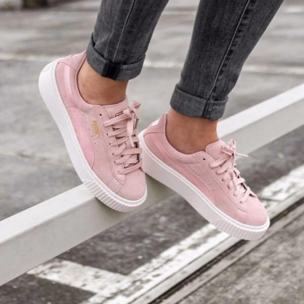 Giày Puma Suede Platform Satin 'Silver Pink' 365828-03 - Ảnh 3