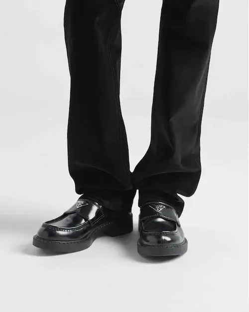 Alternative view of Giày Prada Brushed Leather Loafers 'Chocolate' 2DE127-055-F0002