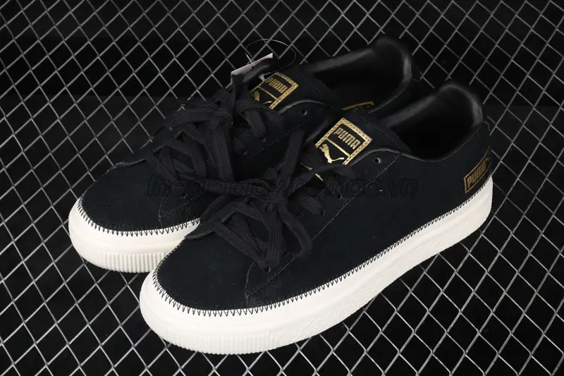 Giày Puma Suede Trim 'Black White' 369639-01 - Ảnh 6