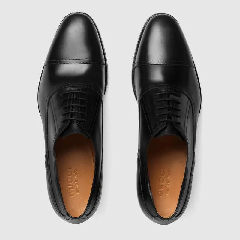 Alternative view of Giày Gucci Lace Up Monkstrap Leather Black ‎547662-DKG00-1000