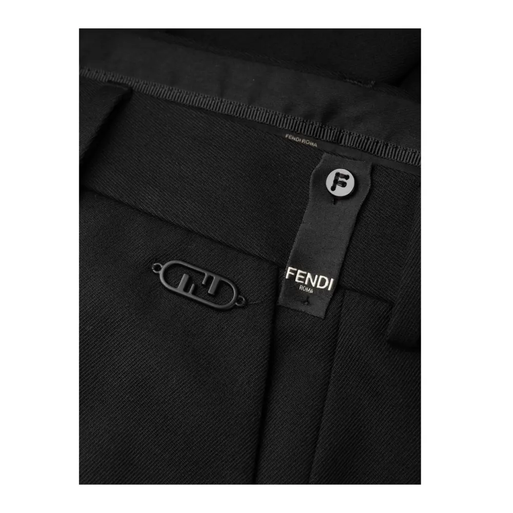 Quần Fendi Logo Plaque Tailored Trousers 'Black' FB0366-AL5A-F0QA1 - Ảnh 4