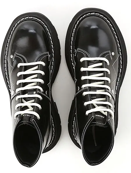 Giày Alexander McQueen Luxury Fashion Negro Botines 595469-WHQSG-1090 - Ảnh 4