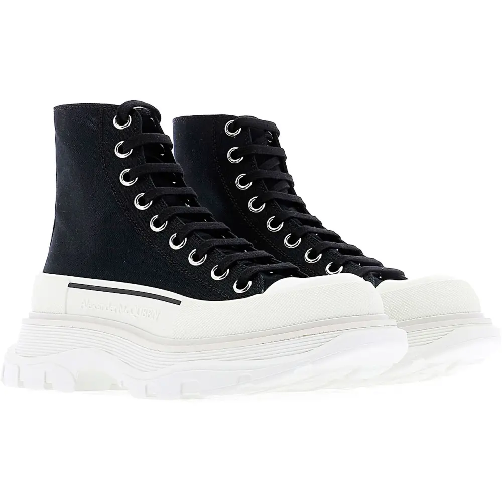 Giày Alexander McQueen Wmns Tread Slick Boots 'Black White' 611706-W4L32-1070 - Ảnh 3