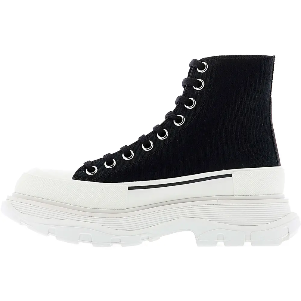 Alternative view of Giày Alexander McQueen Wmns Tread Slick Boots 'Black White' 611706-W4L32-1070