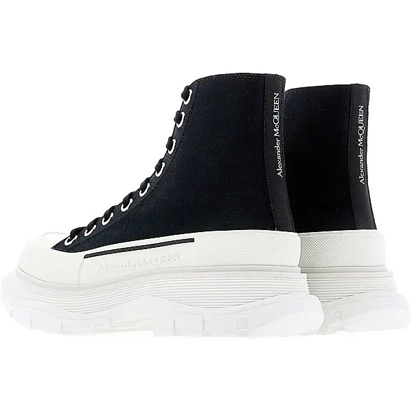 Giày Alexander McQueen Wmns Tread Slick Boots 'Black White' 611706-W4L32-1070 - Ảnh 5
