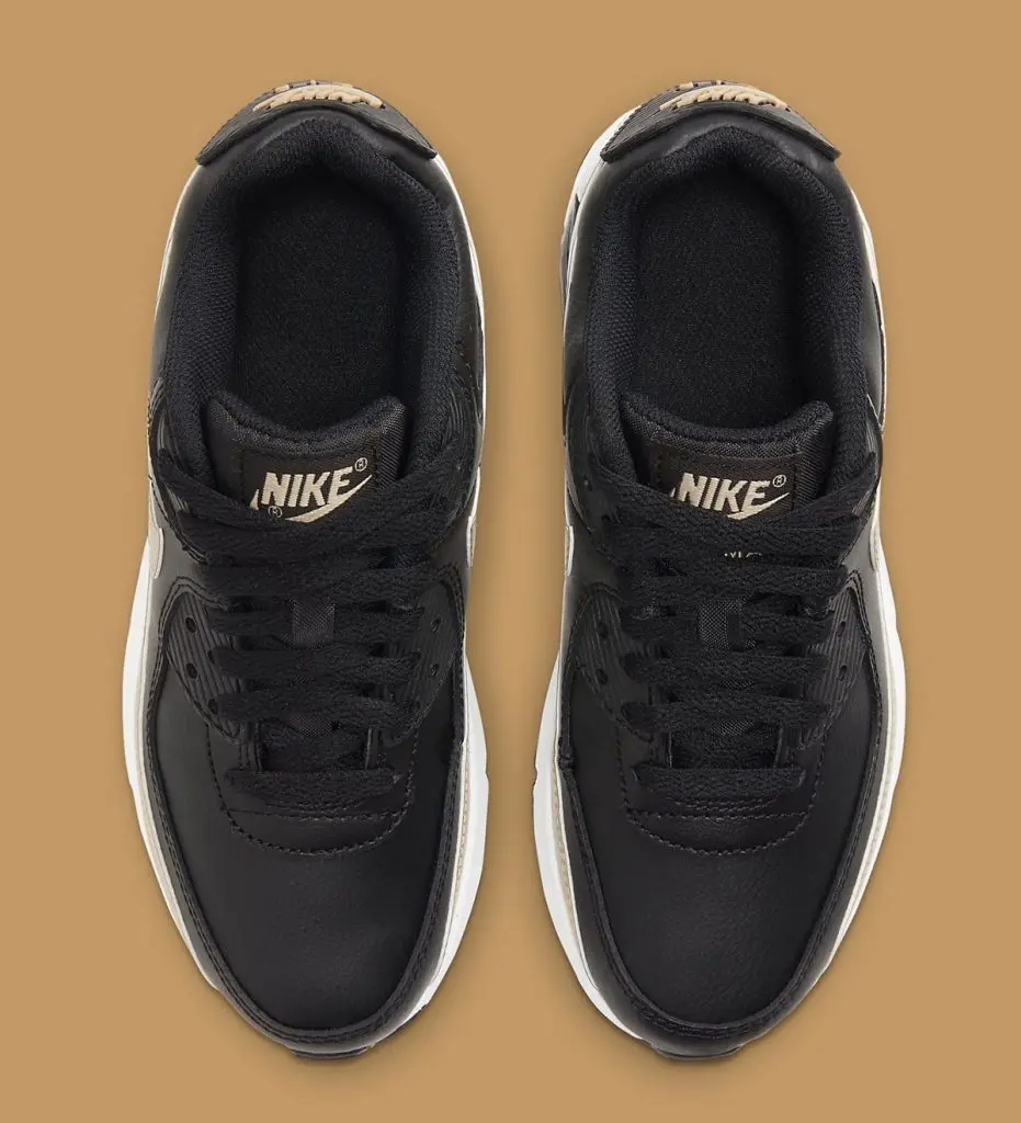 Giày Nike Air Max 90 LTR GS 'Black Metallic Gold Star' CD6864-008 - Ảnh 7