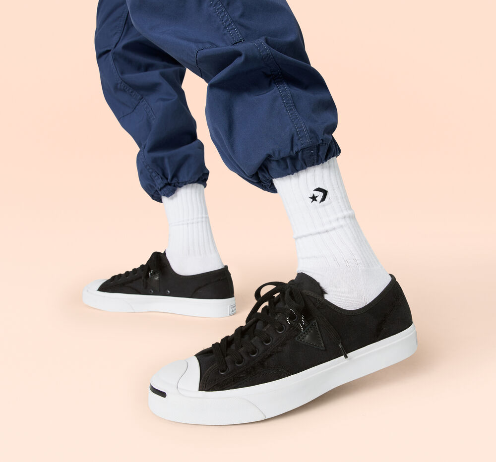 Giày Converse Faux Fur-Lined Leather Jack Purcell 'Black' 166510C - Ảnh 2