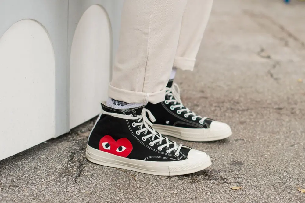 Giày Converse Comme des Garçons x Chuck Taylor All Star Hi 'Play' 150204C - Ảnh 6