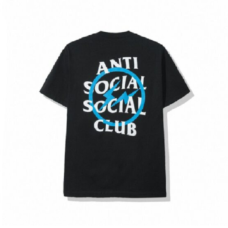 Áo Anti Social Social Club x Fragment Blue Bolt Tee Black ASSC-XFBBTBK - Ảnh 8