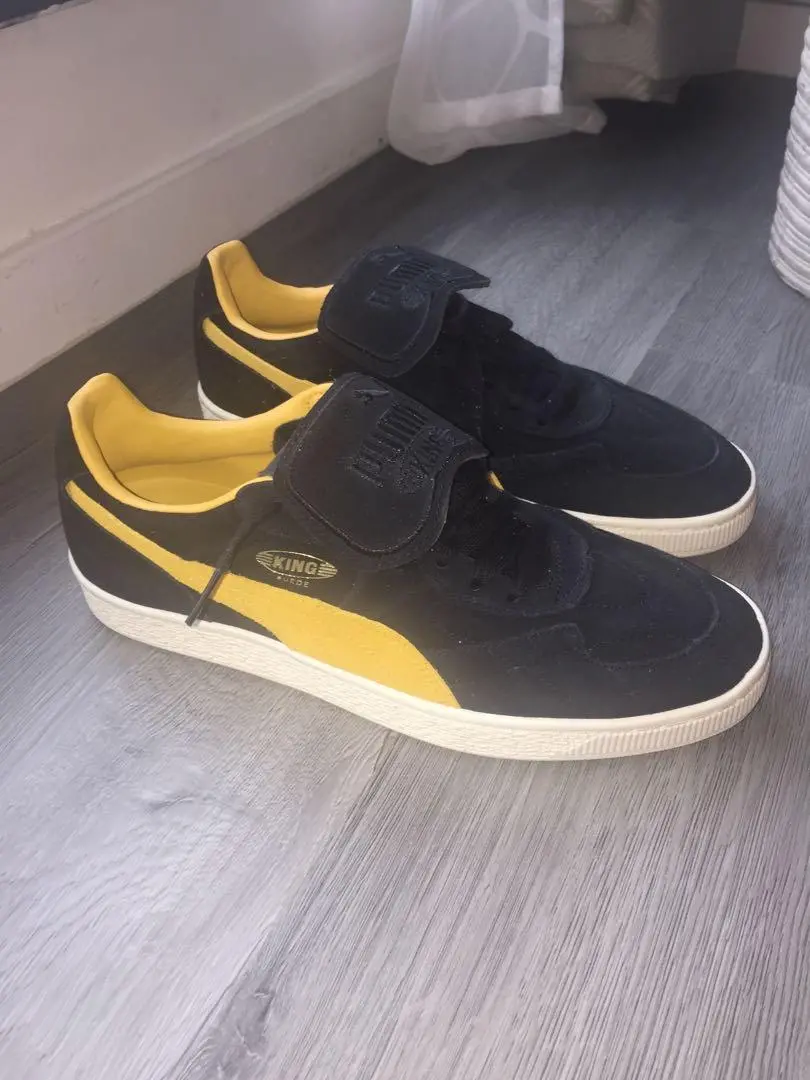Giày Puma King Suede 'Black Yellow' 366290-02 - Ảnh 4