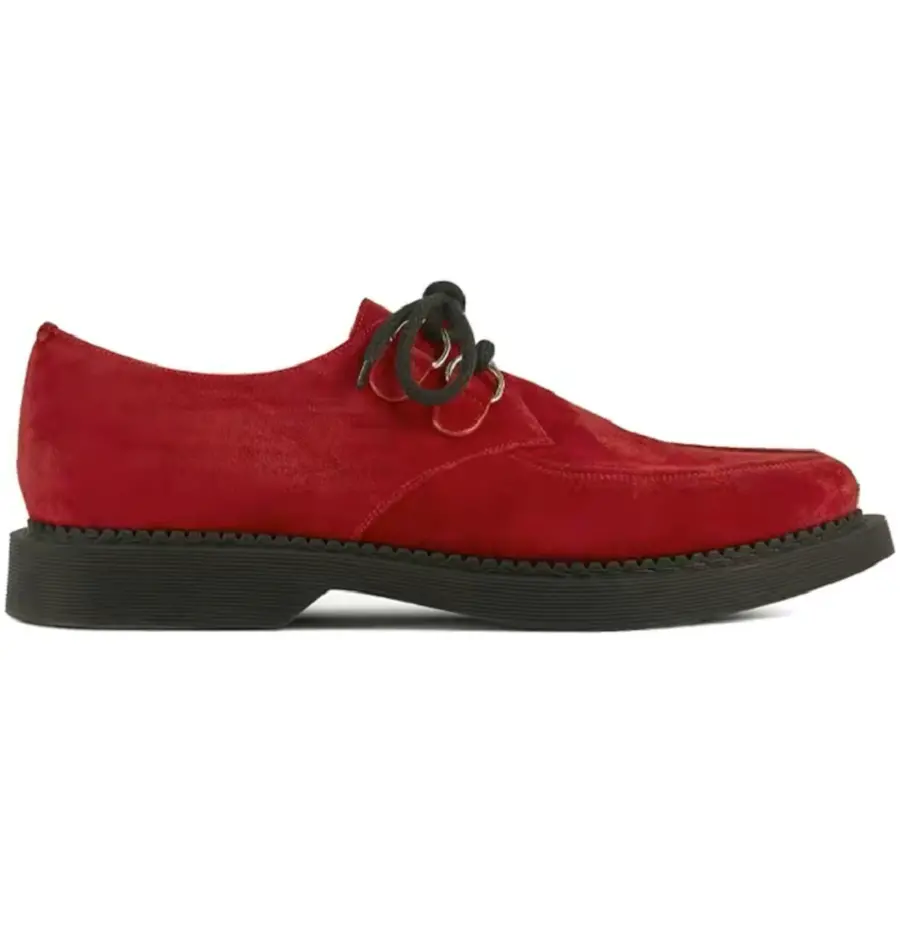 Giày Saint Laurent Teddy Derbies In Suede 'Red' 6688912W5006538