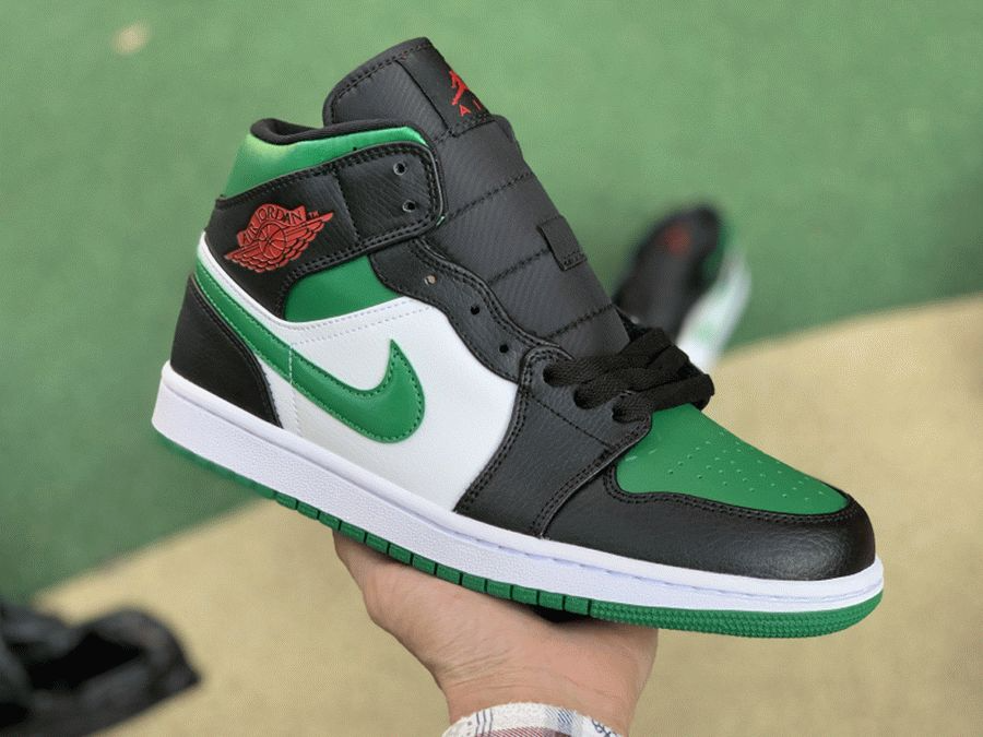 Giày Nike Air Jordan 1 Mid GS 'Black Pine Green' 554725-067 - Ảnh 4