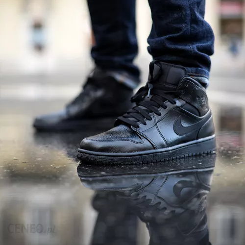 Giày Nike Air Jordan 1 Retro Mid Black 554724-030 - Ảnh 3