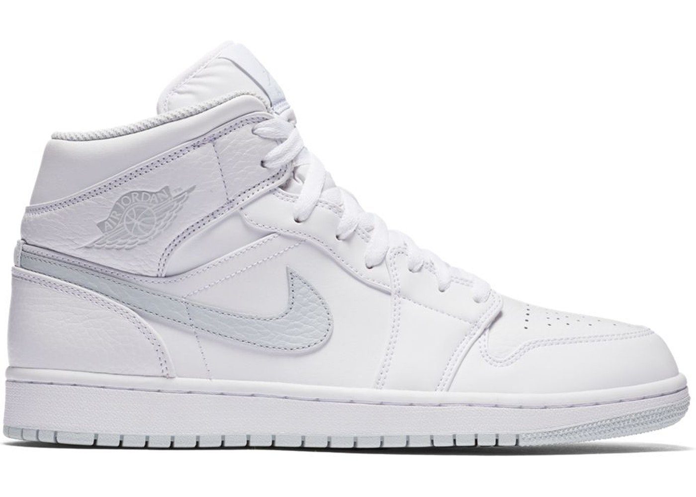Giày Nike Air Jordan 1 Mid White Pure Platinum Swoosh 554724-108