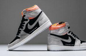 Alternative view of Giày Nike Air Jordan 1 Retro High 'Neutral Grey - Hyper Crimson' 555088-018