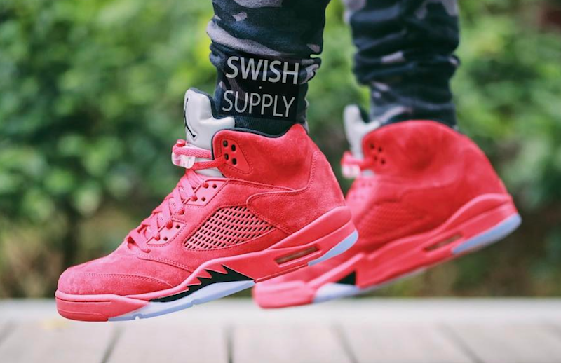 Giày Air Jordan 5 Retro 'Red Suede' 136027-602 - Ảnh 3